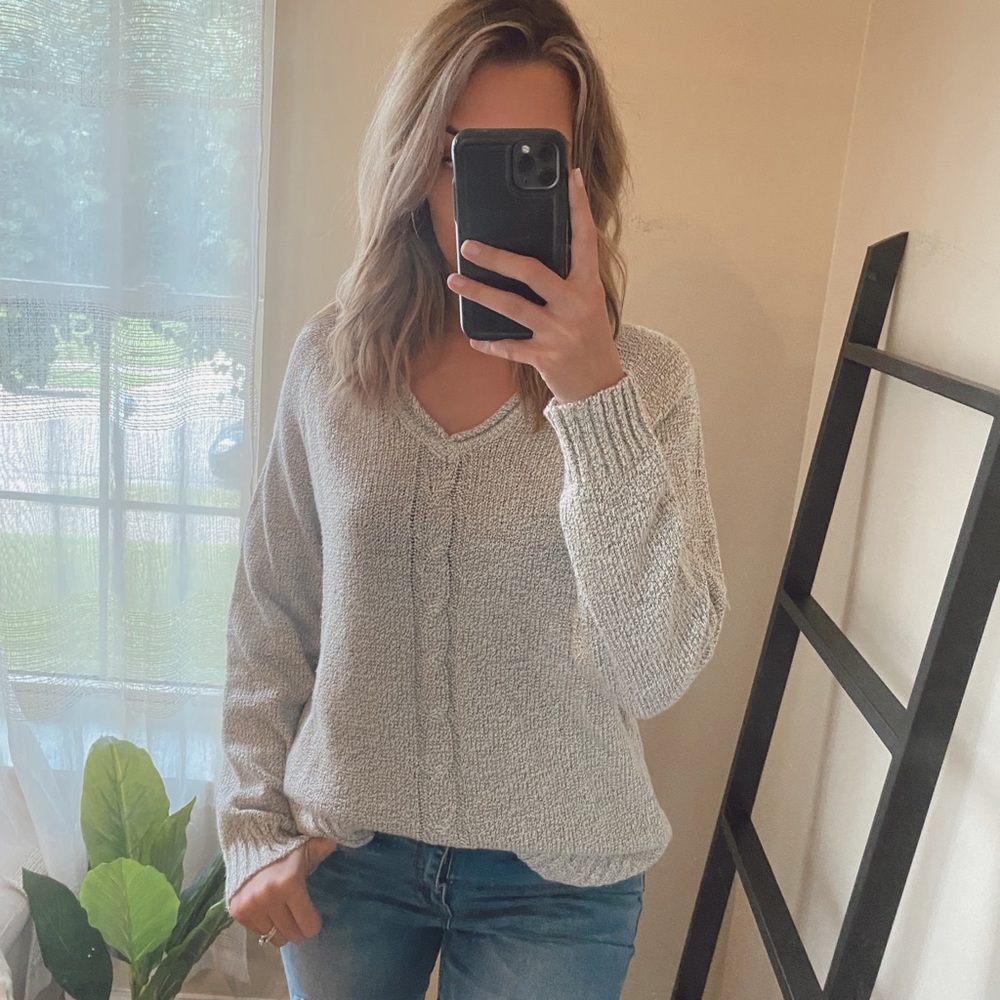 Laura Scott Cozy Grey Sweater